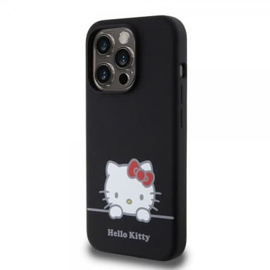Hello Kitty iPhone 15 Pro Skal Liquid Silicone Svart