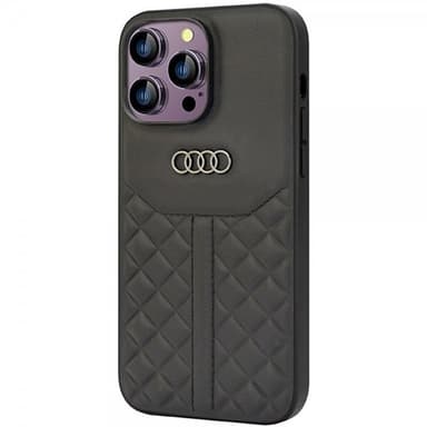 Audi iPhone 14 Pro Max Skal Genuine Leather Case Svart