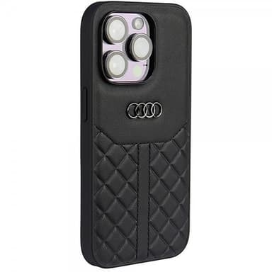 Audi iPhone 14 Pro Skal Genuine Leather Case Svart