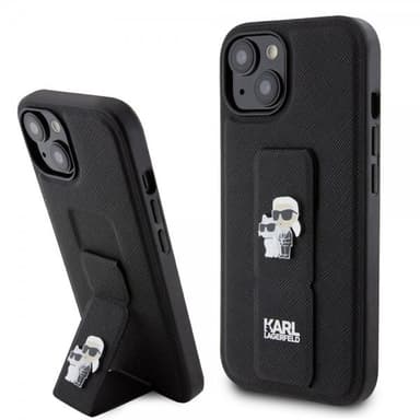 Karl Lagerfeld iPhone 15 Skal Grip Stand Function Svart