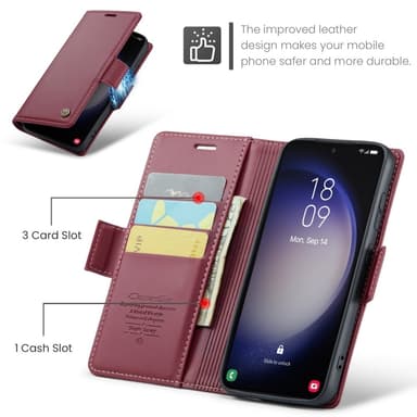 CASEME Plånboksfodral Samsung Galaxy S24 - Röd