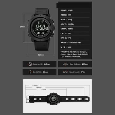 Armbandsklocka Armbandsur Klocka Outdoor Sports 12 / 24H