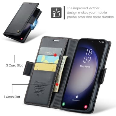 CASEME Plånboksfodral Samsung Galaxy S24 - Svart