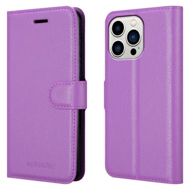 iPhone 14 PRO Plånboksfodral Skal (Lila)