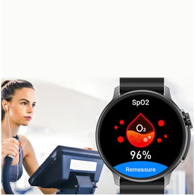 IP67 Vattentät 1,47"" HD Touch Screen Smart Watch Svart