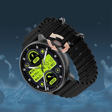 IP67 Vattentät 1,47"" HD Touch Screen Smart Watch Svart