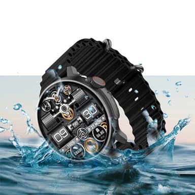 IP67 Vattentät 1,47"" HD Touch Screen Smart Watch Svart