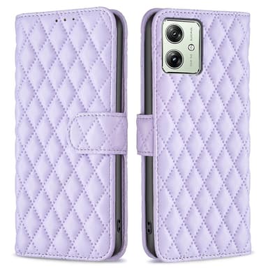 SKALO Motorola Moto G54 5G BINFEN COLOR Quiltat Plånbok - Lila