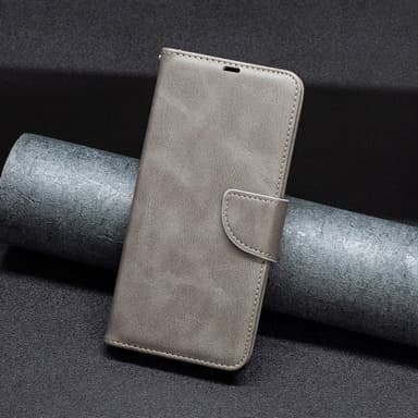 SKALO Motorola Moto G54 5G Plånboksfodral i PU-Läder - Grå