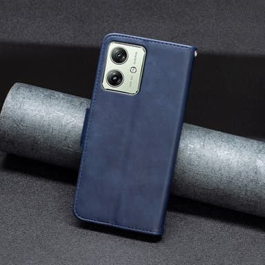SKALO Motorola Moto G54 5G Plånboksfodral i PU-Läder - Blå