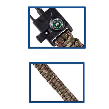 Överlevnadsarmband Survival Emergency Armband - Grön Kamouflage