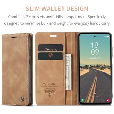 CASEME Plånboksfodral Samsung Galaxy S23 FE - Brun
