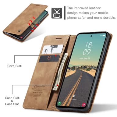 CASEME Plånboksfodral Samsung Galaxy S23 FE - Brun