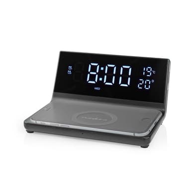 Nedis Trådlös laddare för Väckarklocka | Qi certifierad | 5 / 7.5 / 10 / 15 W | USB A-Hane | 2 Larmtider | Snooze-funktion