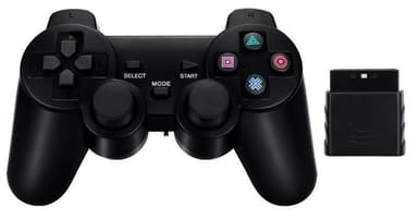 Trådlös handkontroll till Playstation 2 och PS1 (svart)