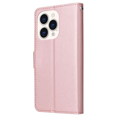 SKALO iPhone 15 Plus Plånboksfodral i PU-Läder - Roséguld