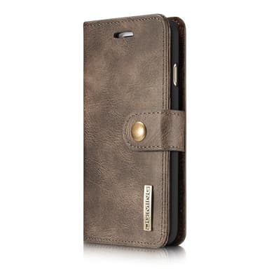 DG.MING iPhone 8/7/6 Split Läder Plånboksfodral - Coffee