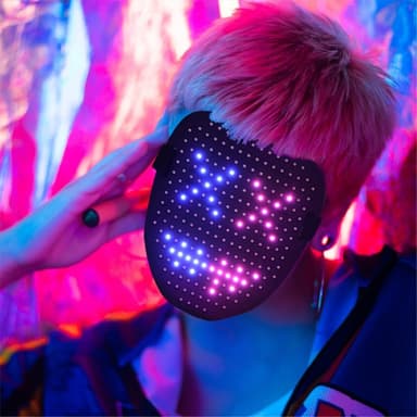 LED-mask Gest Ansiktsförändrande glödande mask Halloween Party
