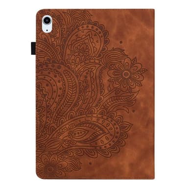 Apple iPad 10.9 2022 Vikbart fodral korthållare Blommor - Brun