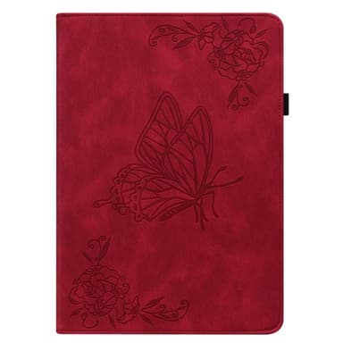 Apple iPad 10.9 2022 Vikbart fodral korthållare Fjäril - Röd