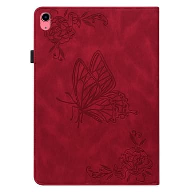 Apple iPad 10.9 2022 Vikbart fodral korthållare Fjäril - Röd