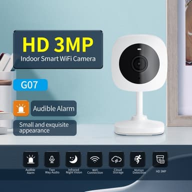 Trådlös WiFi-kamera Rörelsedetektering Tvåvägsröst Night Vision