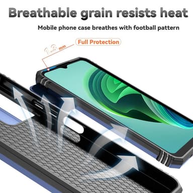 SKALO Xiaomi Redmi 13C 4G Armor Hybrid Metallring Kameraslider - Blå