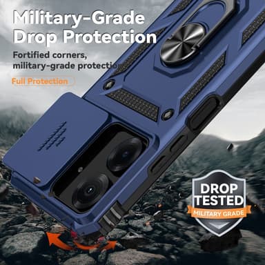 SKALO Xiaomi Redmi 13C 4G Armor Hybrid Metallring Kameraslider - Blå