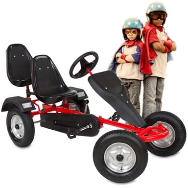 tectake Gokart 2-sits - röd