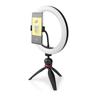 Nedis Ringljus | 10 inch | 120 LED's | 2700 - 6700 K | Trevbensstativ | Svart