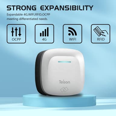 Teison, Elbilsladdare, Smart Laddbox till Elbil, 16A 3-fas, 11kw, WiFi, Silver