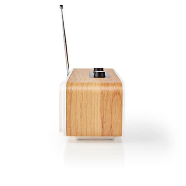Nedis Internet Radio | Bordsdesign | Bluetooth® / Wi-Fi | DAB+ / FM / Internet | 2.4 "" | Färgskärm | 34 W | Fjärrstyrd | App styrd | Väckarklocka | Sov timer | Brun / Vit