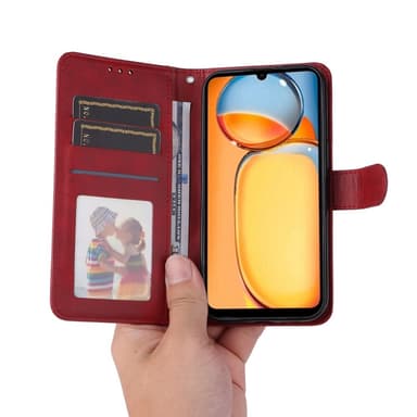 SKALO Xiaomi Redmi 13C 4G PU-Läder Plånboksfodral - Röd