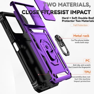 SKALO Xiaomi Redmi 13C 4G Armor Hybrid Metallring Kameraslider - Lila