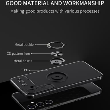 Samsung Galaxy S24+ TPU skal med Finger Ring - Svart