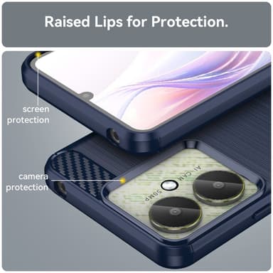 SKALO Xiaomi Redmi 13C 4G Armor Carbon Stöttåligt TPU-skal - Blå
