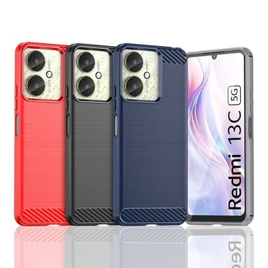 SKALO Xiaomi Redmi 13C 4G Armor Carbon Stöttåligt TPU-skal - Blå