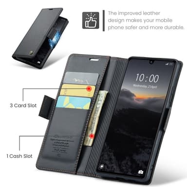CaseMe Xiaomi Redmi 13C 4G Plånboksfodral - Svart
