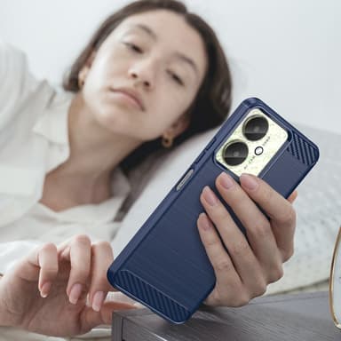 SKALO Xiaomi Redmi 13C 4G Armor Carbon Stöttåligt TPU-skal - Blå