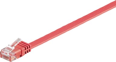 CAT 6 platt patchkabel, U/UTP, röd