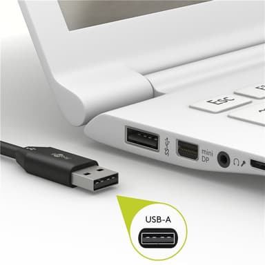 USB-C™ till USB-A textilkabel med metallkontakter 1 m