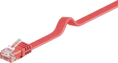 CAT 6 platt patchkabel, U/UTP, röd