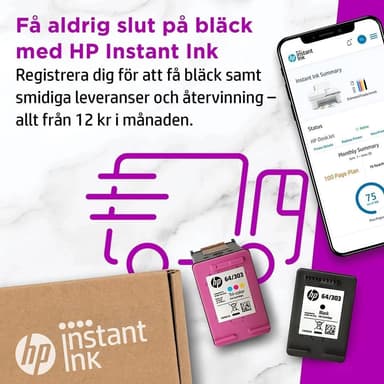 HP DeskJet 4122e med 6 månader Instant Ink & HP+