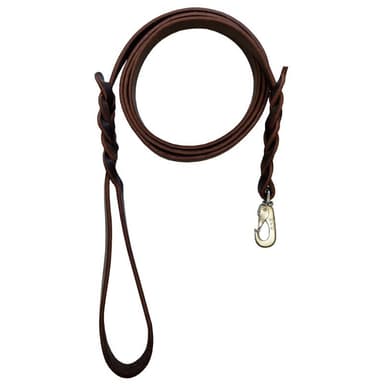 Svensktillverkat läder hundkoppel 20mm x 170cm - Brun