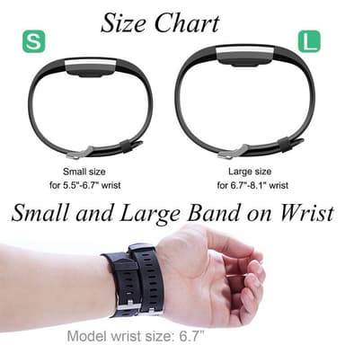 Fitbit Charge 2 armband silikon (L) Svart