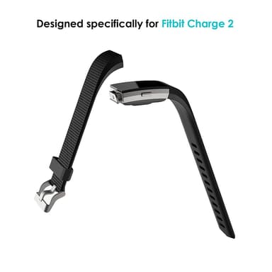 Fitbit Charge 2 armband silikon (L) Svart