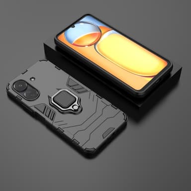SKALO Xiaomi Redmi 13C 4G Armor Hybrid Metallring skal - Svart