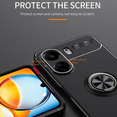 För Xiaomi Redmi 13C Hybrid skal Finger Ring Metall Plåt