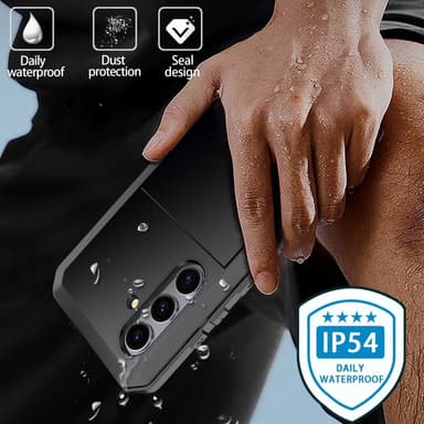 Samsung Galaxy S24 Fodral Pansar skydd Fodral Skal + härdat glas