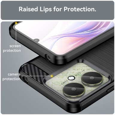 För Xiaomi Redmi 13C Karbon fiber texture Skal Baksida - Svart